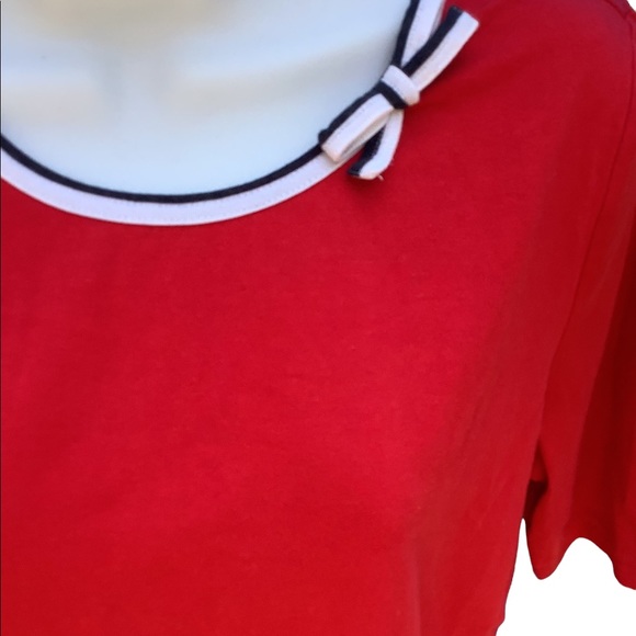 Tommy Hilfiger Red Crew Neck Top Shirt Size Medium - Picture 2 of 3